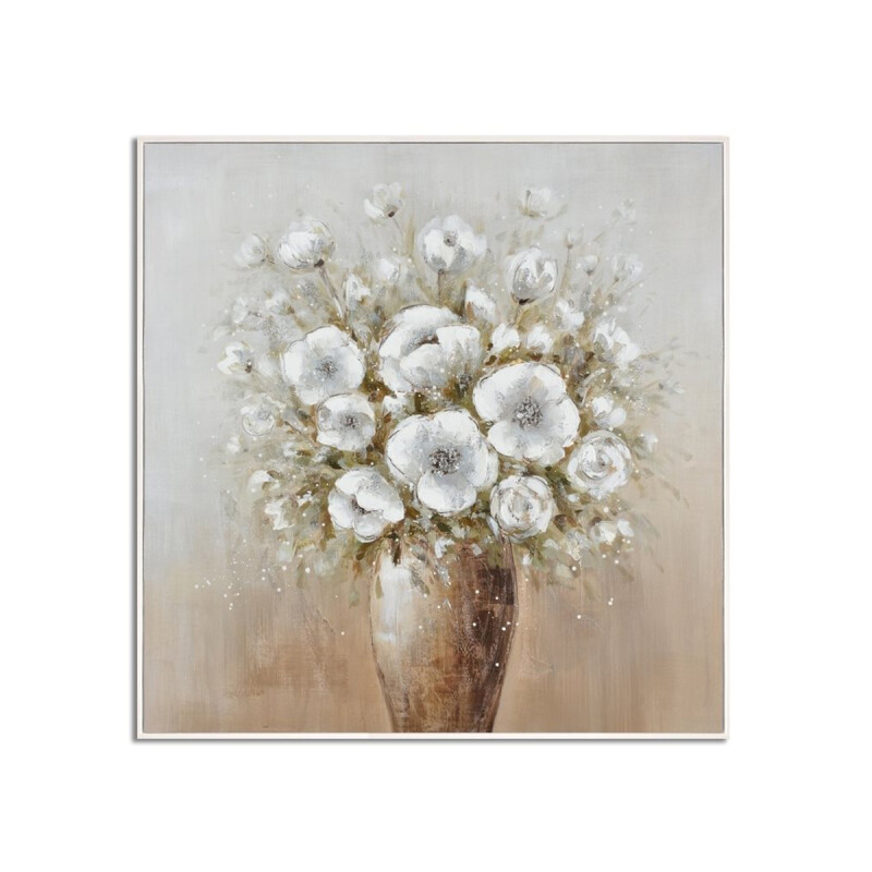 CUADRO CANVAS 60x60cm MARCO FLORES BLANCAS 2 CUADRO CANVAS 60x60cm MARCO FLORES BLANCAS 2