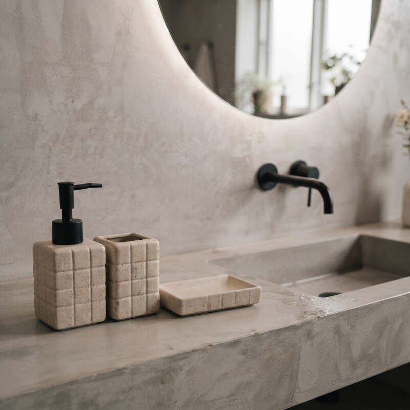 Set accesorios para baño cerámica Mosaico pintitas Set accesorios para baño cerámica Mosaico pintitas