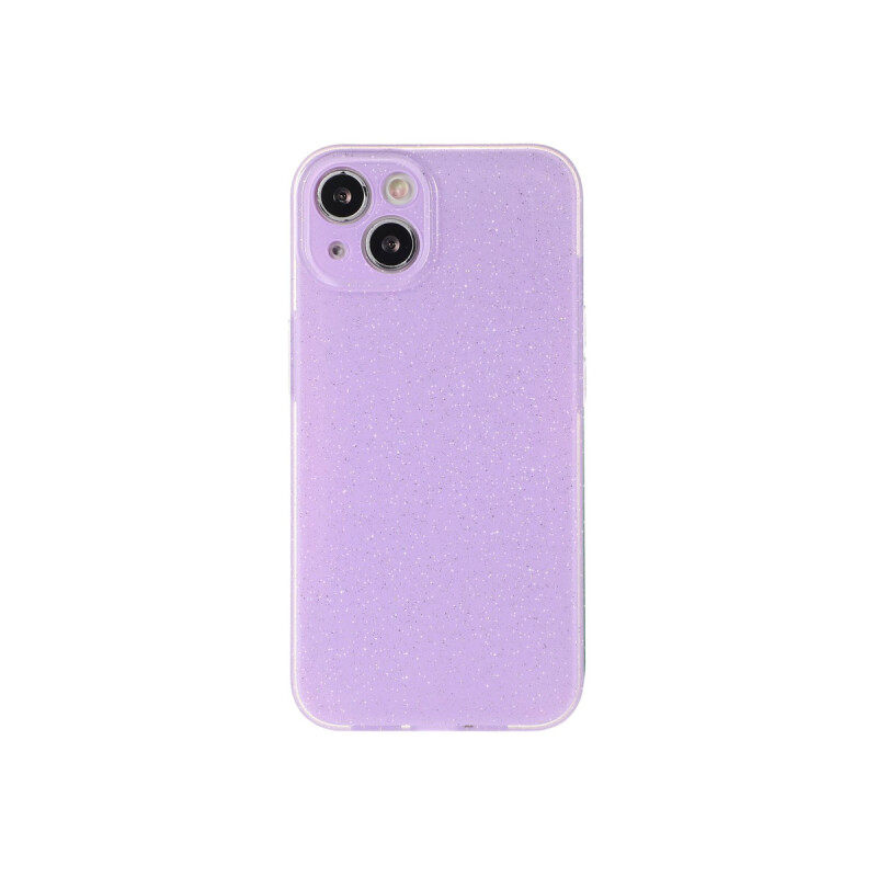 Protector iPhone 15 color púrpura con brillos Protector Iphone 15 Color Púrpura Con Brillos