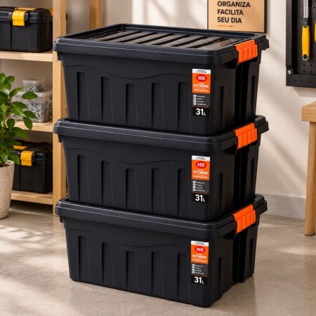 Combo Cajas Organizadoras Reforzada 31 litros x 3 unidades Combo Cajas Organizadoras Reforzada 31 litros x 3 unidades