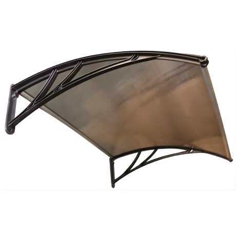 Alero Policarbonato Transparente Y Soporte Negro 1.0 X 0.6 M Marrón
