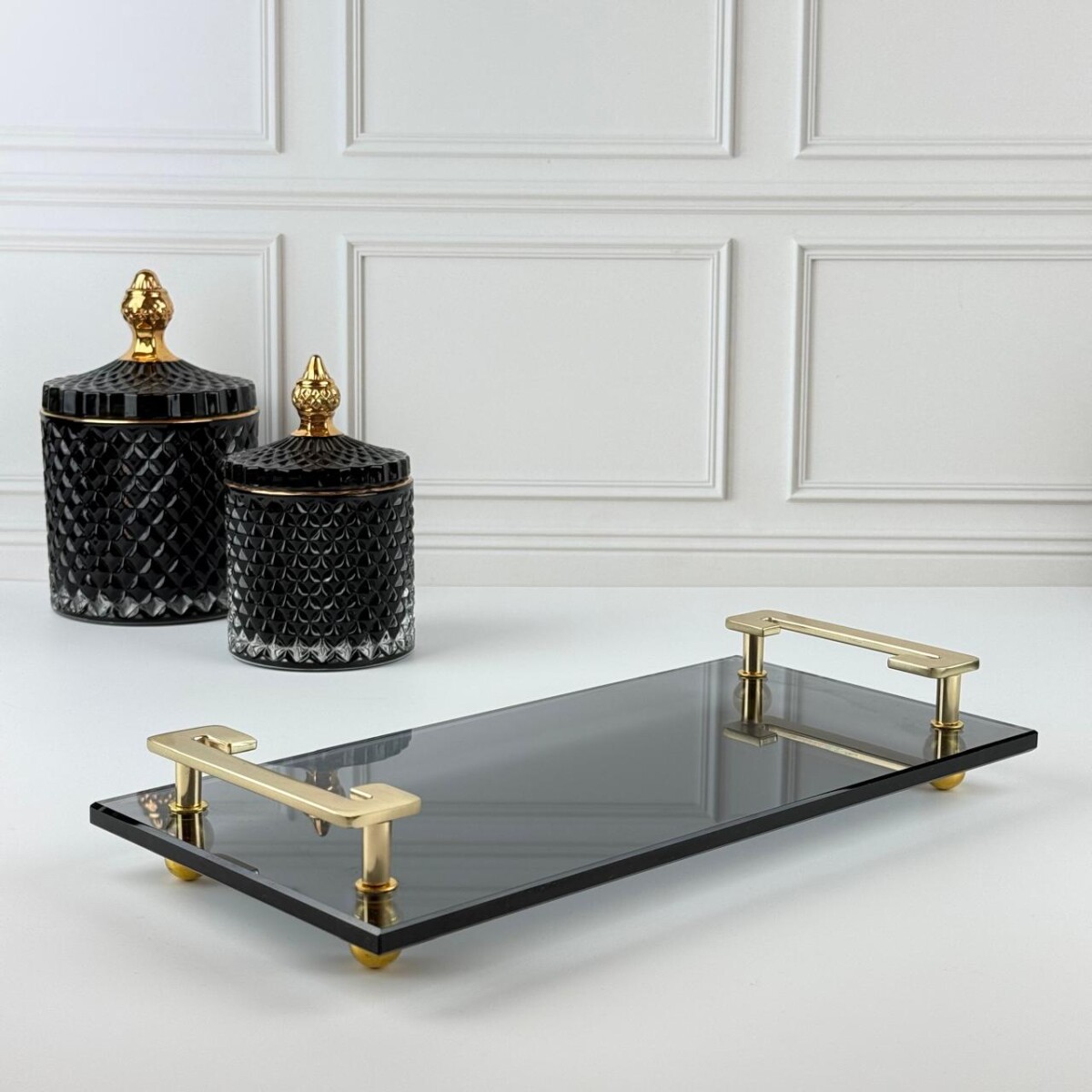 Bandeja Vidrio Rectangular Decorativa 30cm x 15cm 