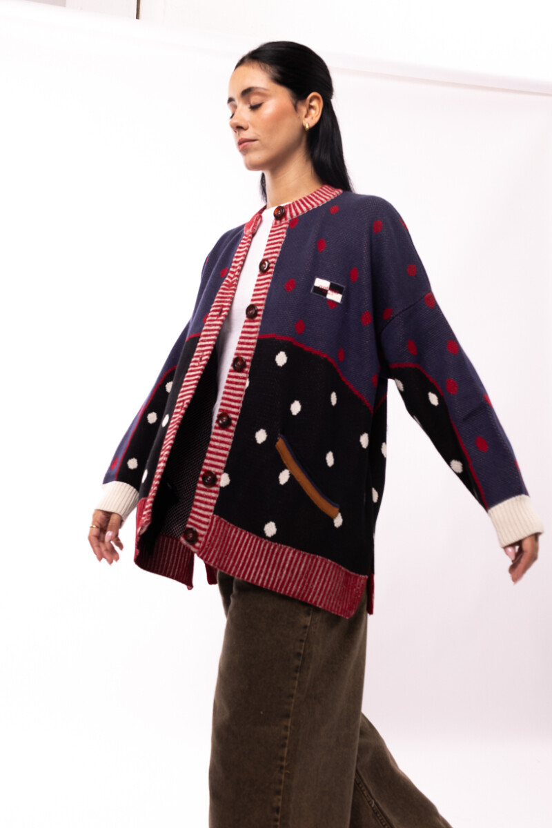 Cardigan VARSITY Azul