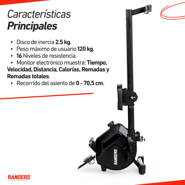 Máquina de Remo Magnética Randers ARG-903-X 16 Niveles Máquina de Remo Magnética Randers ARG-903-X 16 Niveles