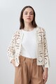 Chaqueta tejida crochet crudo