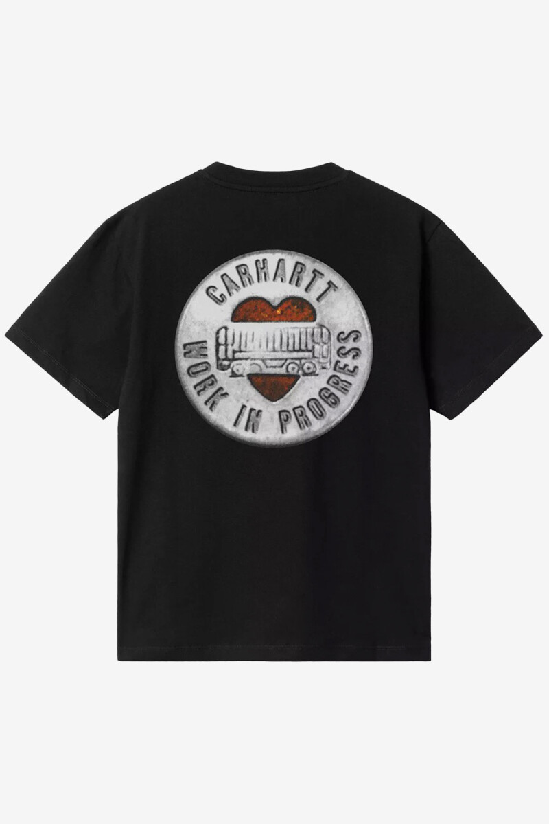 CAMISETA W S/S BUTTON Negro