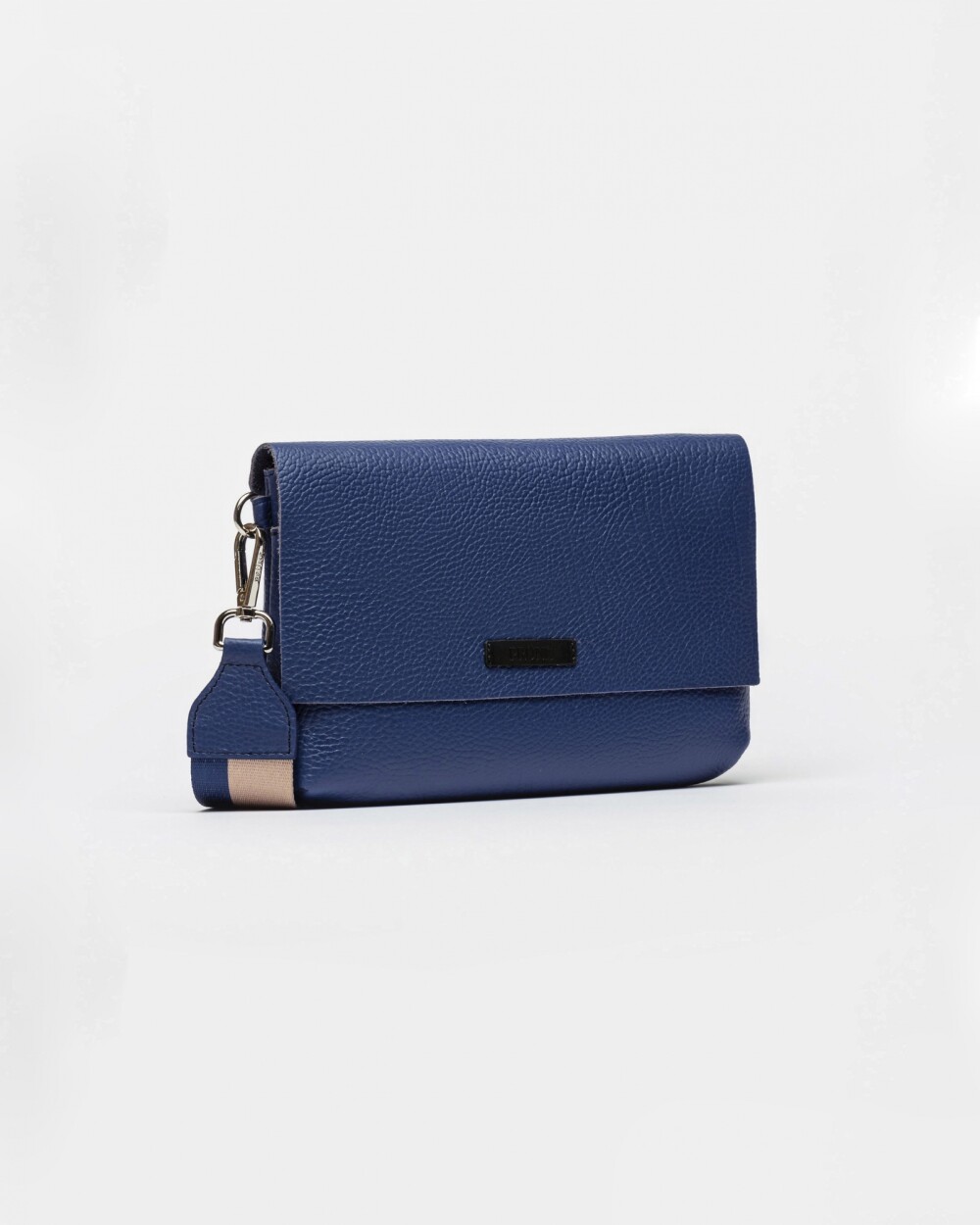 Bandolera Olivia En Cuero Graneado Azul