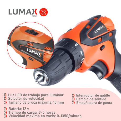 Taladro Lumax Atornillador a batería 12V Taladro Lumax Atornillador a batería 12V