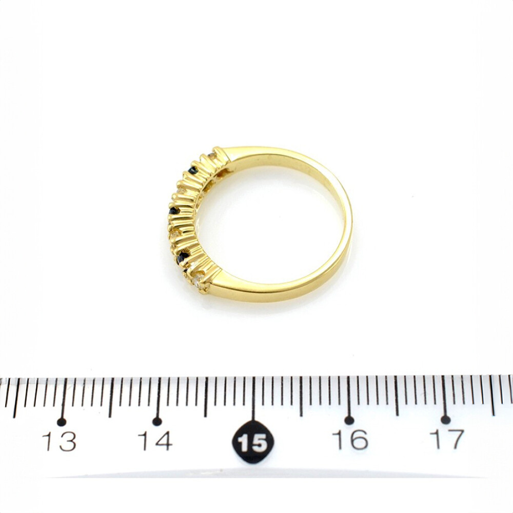 Anillo En Oro 18K Con Brillantes Y Zafiros. Engarce 4 Puntas Anillo En Oro 18K Con Brillantes Y Zafiros. Engarce 4 Puntas