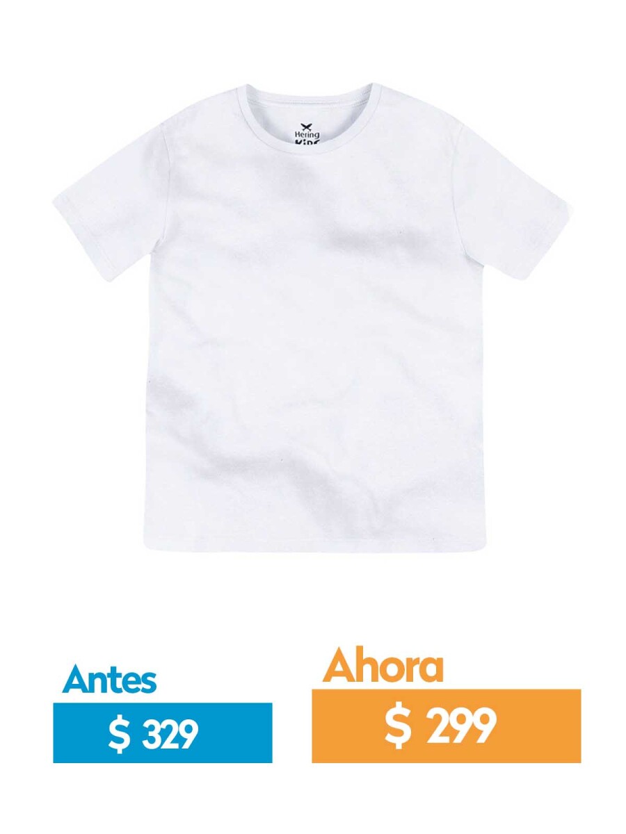 CAMISETA BÁSICA UNISSEX INFANTIL MANGA CORTA - BLANCO 