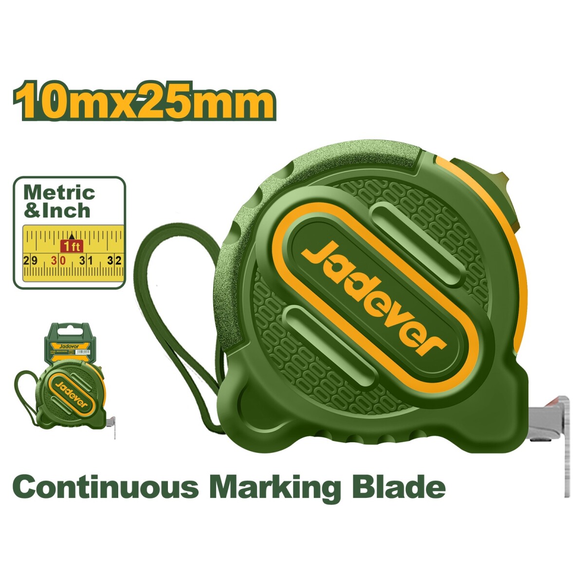 Cinta metrica 10mtx25mm jadever JDMT1250 