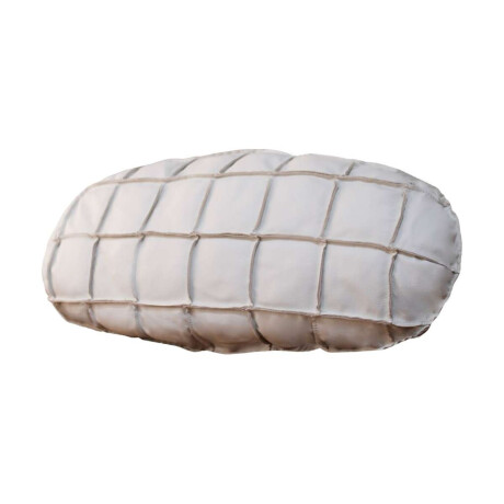 Almohadion Cuero 76x35cm oval grande Blanco