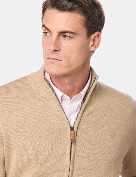 CAMPERA TEJIDA DE ALGODON Beige