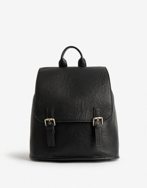 Mochilas Urbanas Mochila Con Solapa Negra - Negro