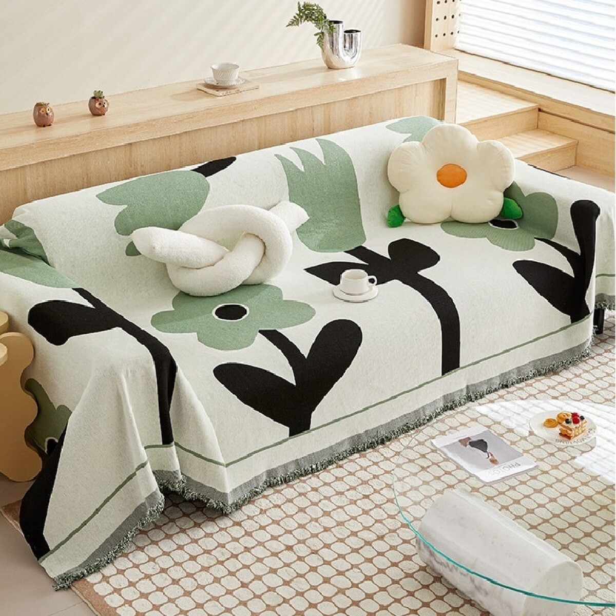 Manta para Sillon y Cama con diseños Flores - 300cm 