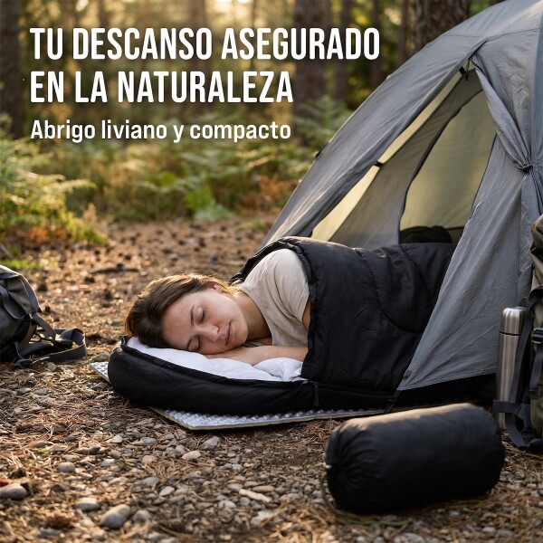 Sobre Saco Bolsa Dormir 2 M Capucha Aislante Camping Caza IMBACK Color Negro Sobre Saco Bolsa Dormir 2 M Capucha Aislante Camping Caza IMBACK Color Negro