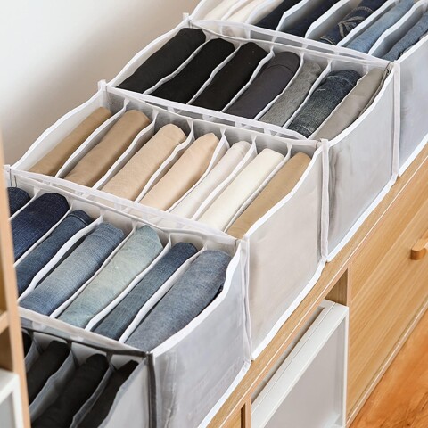Organizador para almacenar ropa con 7 divisiones Blanco