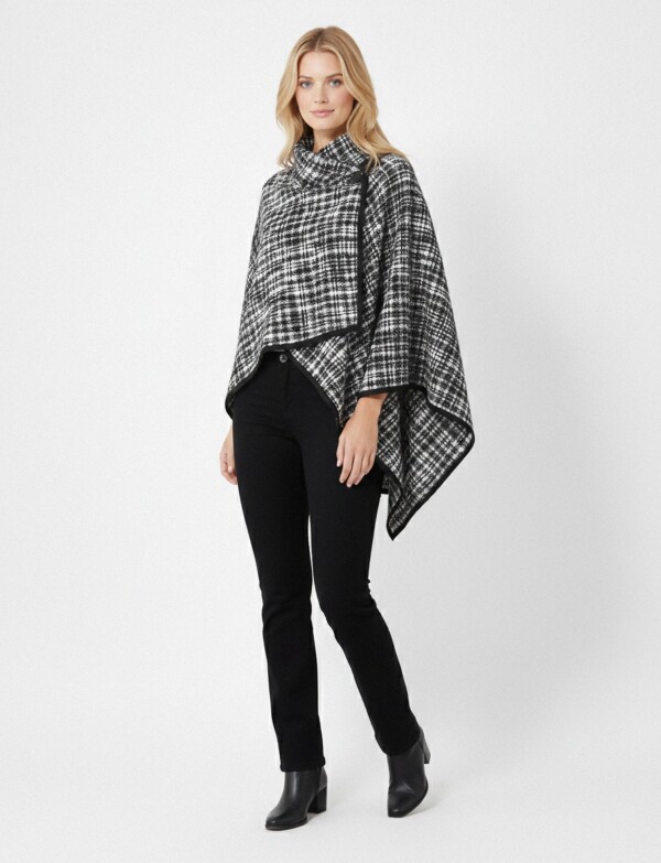 Ruana Cuadros NEGRO/BLANCO