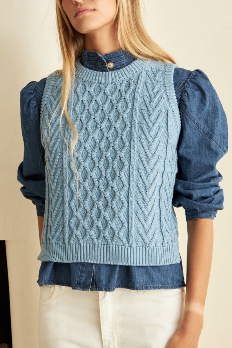 Chaleco Aranés - Celeste 