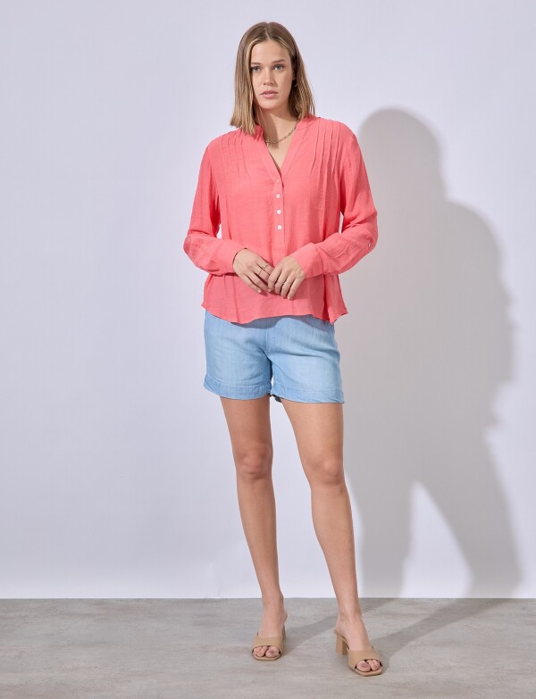 Blusa Plisada CORAL