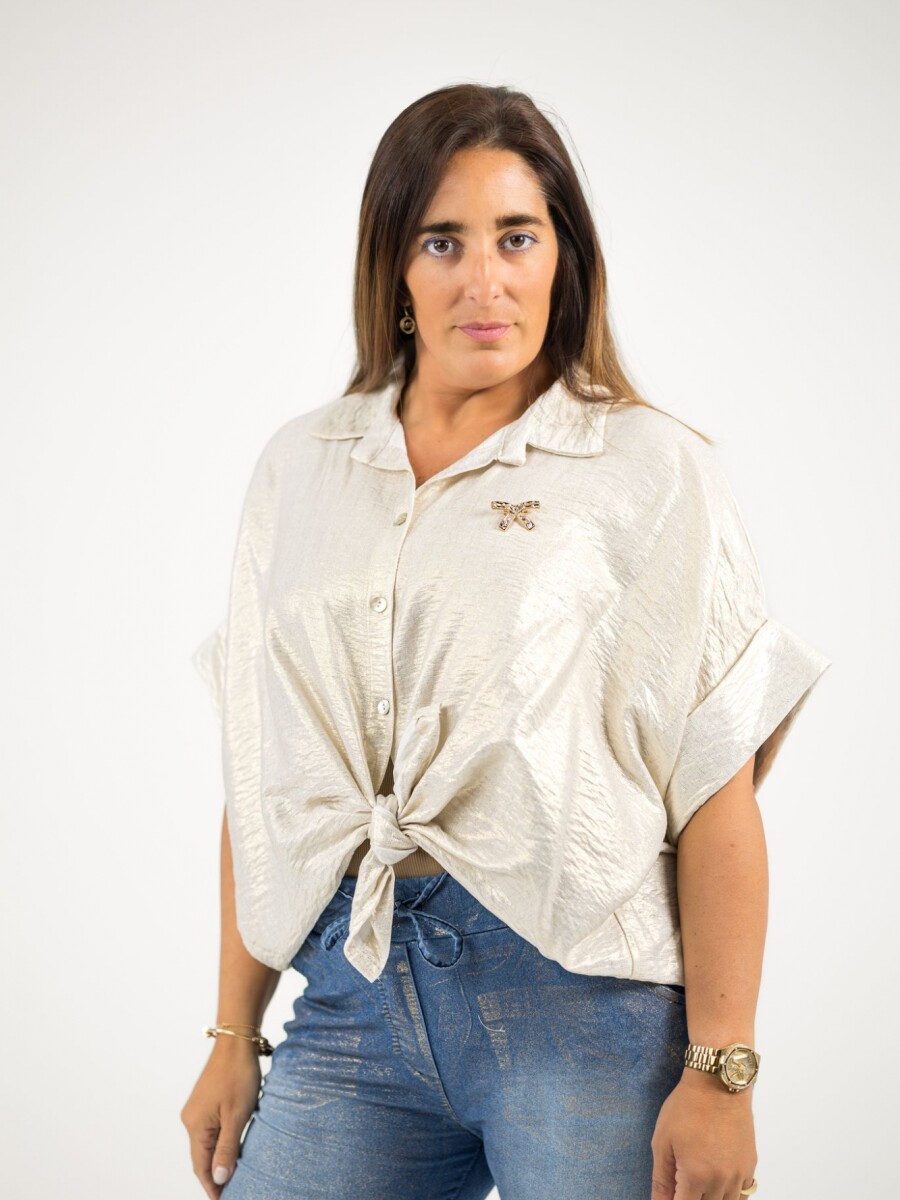 Camisa brillosa satinada Camisa brillosa satinada