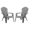 Set x2 Sillón de jardín exterior plástico Miami GRIS