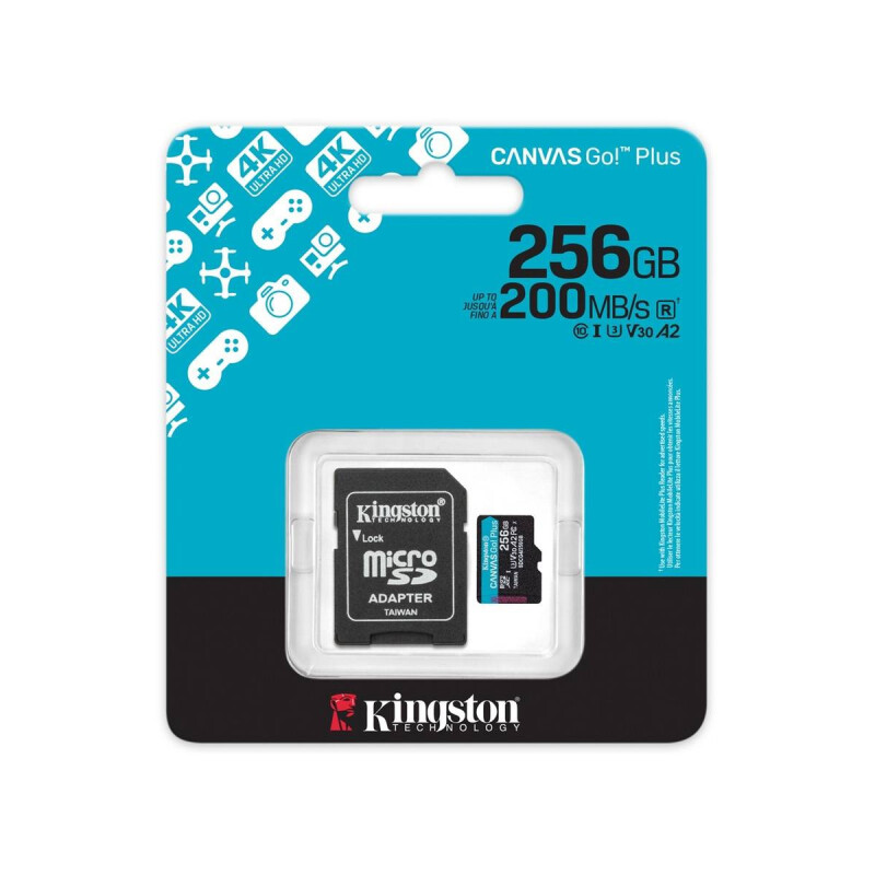 Memoria Kingston Micro SDCG4 256GB Canvas Go Plus V30 Memoria Kingston Micro SDCG4 256GB Canvas Go Plus V30