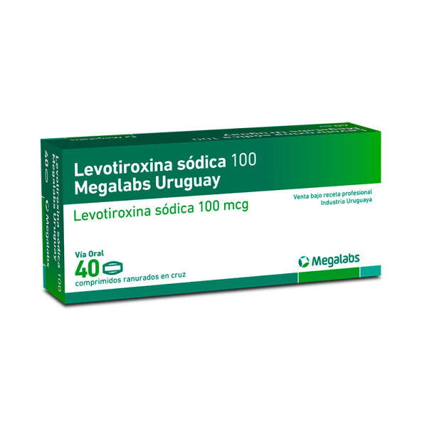 Levotiroxina 100 mcg 40 Comprimidos - Megalabs Levotiroxina 100 mcg 40 Comprimidos - Megalabs