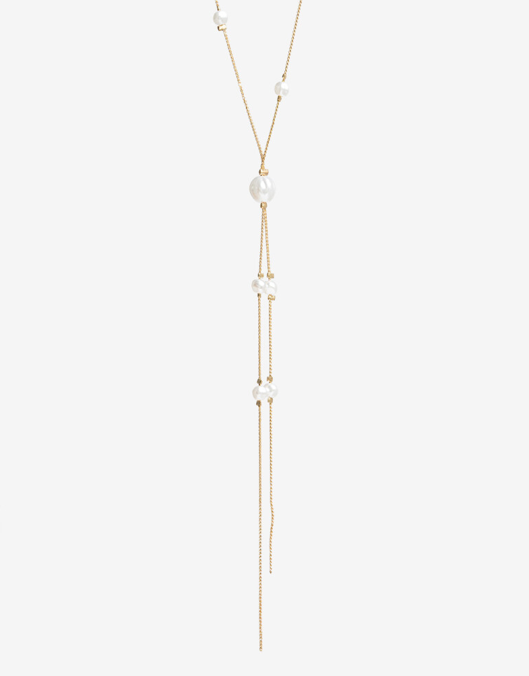 Collares Largos Perlas Collar Largo Perlas - Dorado