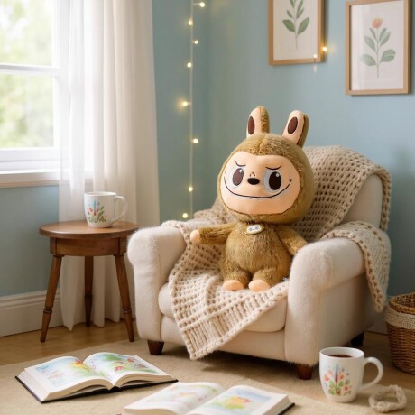 Peluche Labubu Grande Marrón Claro