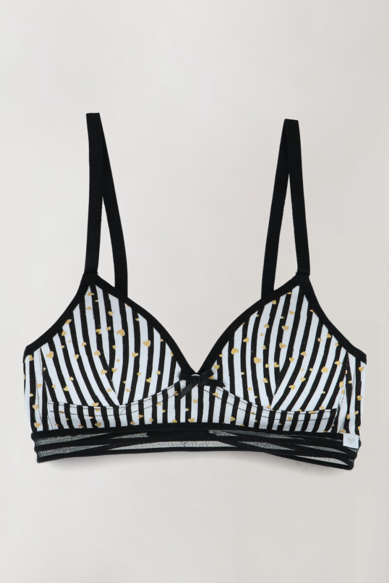Soutien algodon estampado Negro
