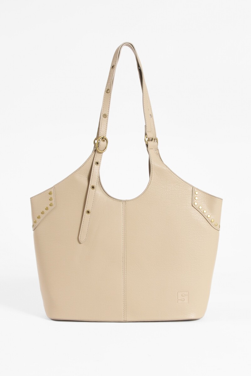 Shopper tachas antique beige