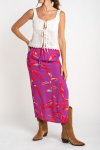 Falda Print Fucsia