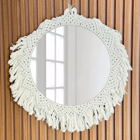 Espejo De Pared Macramé Bali Ø50cm Espejo De Pared Macramé Bali Ø50cm