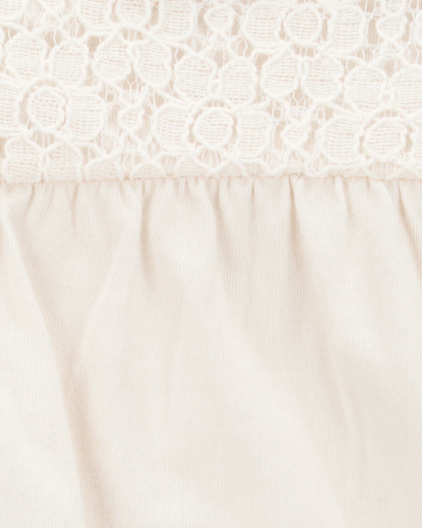 Set dos piezas de algodón, pantalón y body con encaje, diseño floral Sin color