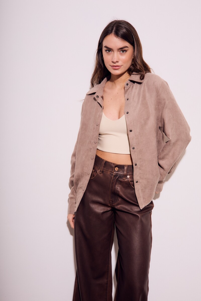 Camisa Gamuza Vegana Mocha