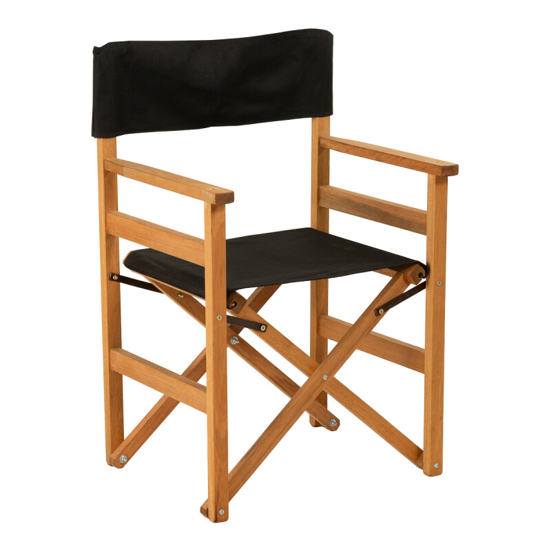 Sillón Director Madera y Lona Negro