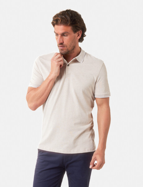 REMERA POLO JERSEY RAYADA Beige