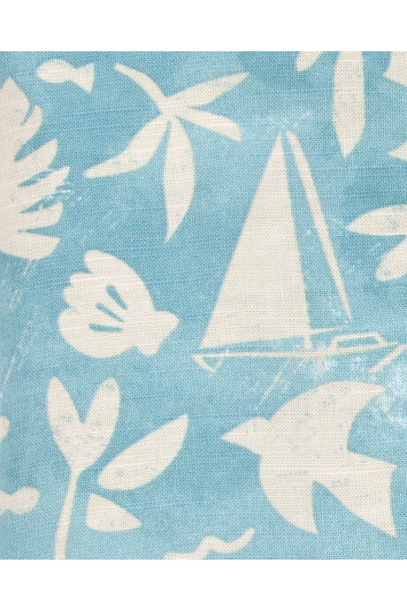 Set tres piezas de algodón, short, camisa y remera manga corta, diseño playa Sin color