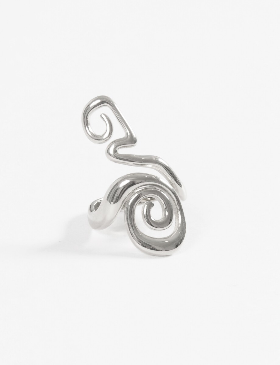 Anillo wavy acero - plateado 