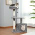 Rascador Torre 3 Niveles Felpa Y Sisal Para Gato Con Cama Color Variante Gris Claro