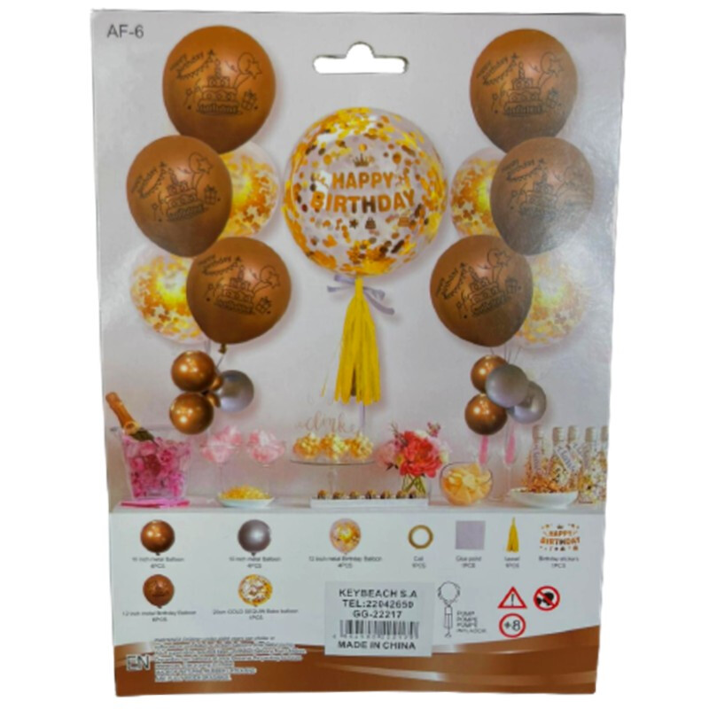 Set de Globos Glamour Dorado