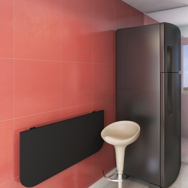Mesa plegable abatible 90x40cm para pared - Negra Mesa Plegable Abatible 90x40cm Para Pared - Negra