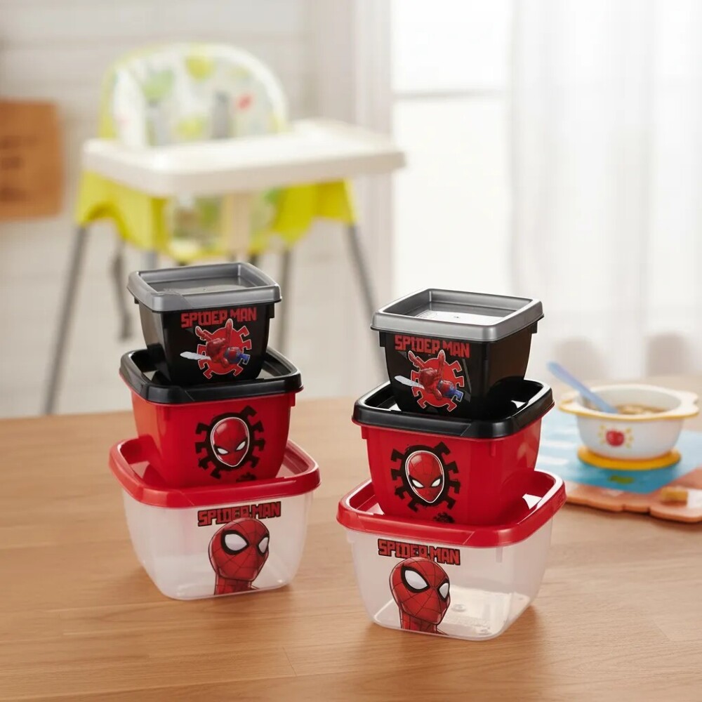 Set x3 tupper diseños spiderman