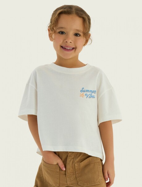 CAMISETA CON ESTAMPADO EN LA PARTE DELANTERA Y TRASERA BLANCO
