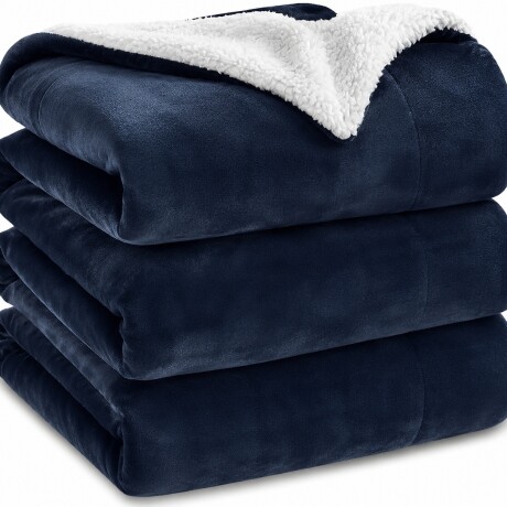 Frazada Manta Polar con Corderito 1 Plaza 200x150cm Azul