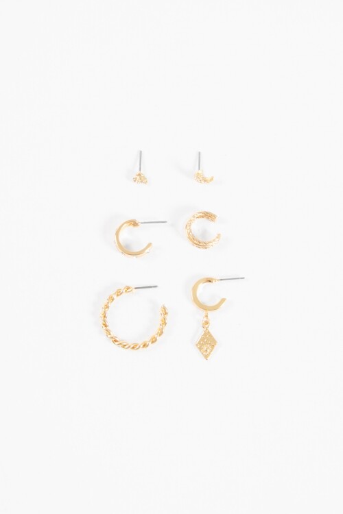 Set earcuff y caravanas dorado