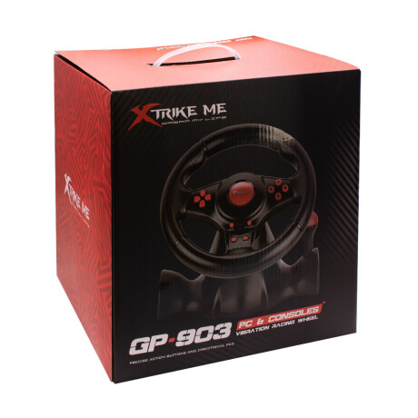 Volante Pedales Gamer Vibración PC Consolas Xtrike Me GP-903 Negro