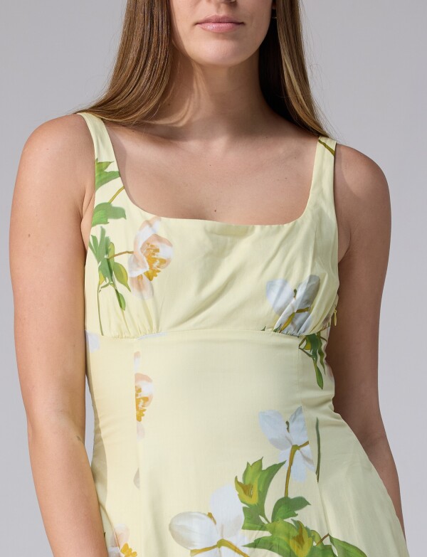 Vestido Algodón Flores AMARILLO/MULTI