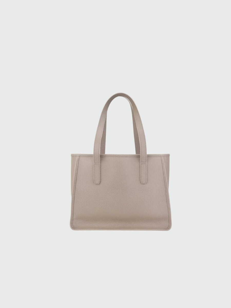 Longchamp -Cartera de cuero con gran capacidad, Le foulonné - Gris 
